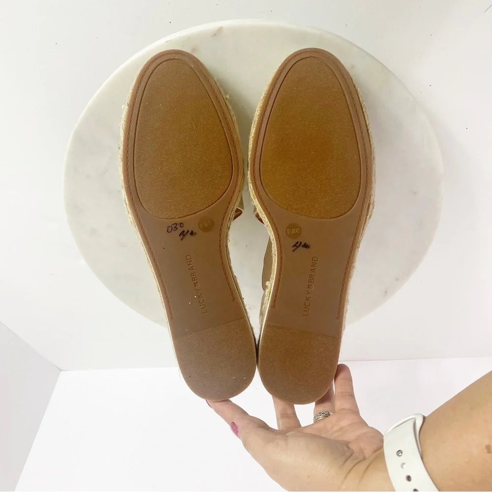 Lucky Brand Espadrille flat sandal Rifka / Natural Heavy Canvas Womens 9.5